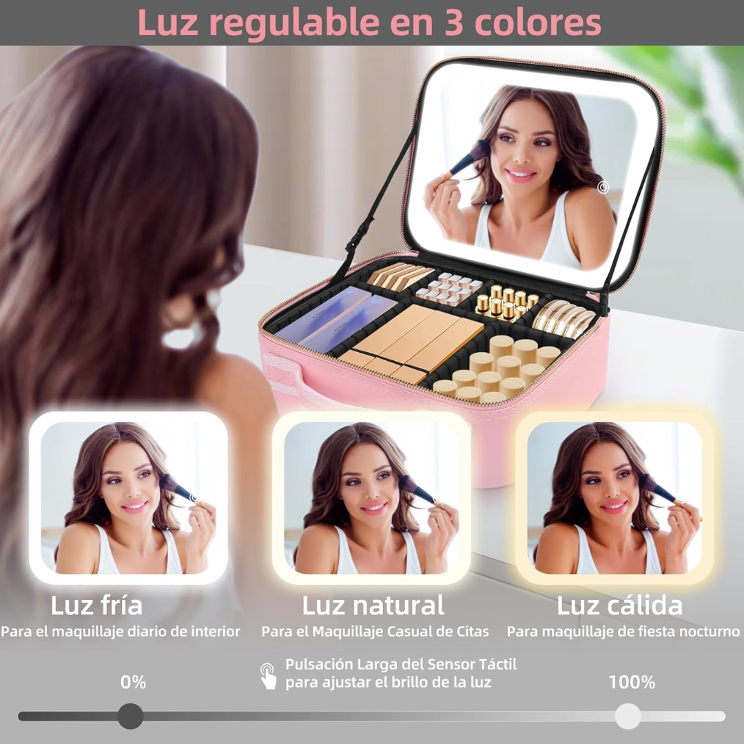 Nuvexa Estuche de Maquillaje con Espejo LED