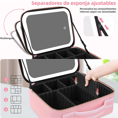 Nuvexa Estuche de Maquillaje con Espejo LED