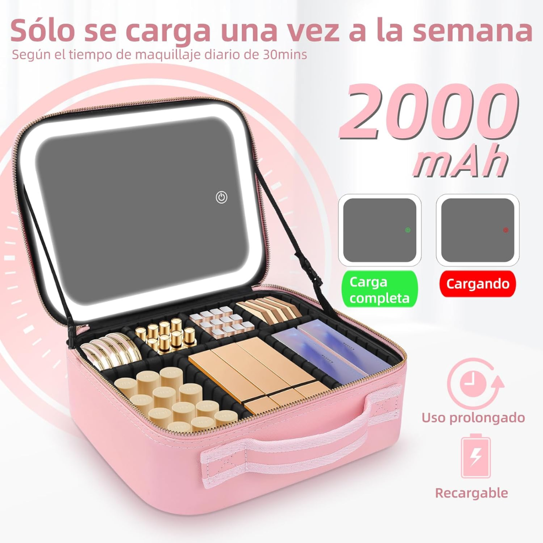 Nuvexa Estuche de Maquillaje con Espejo LED