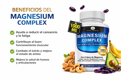 MAGNESIO COMPLEX, REDUCE HINCHAZÓN Y DUERME BIEN CON LOS 8 MAGNESIOS